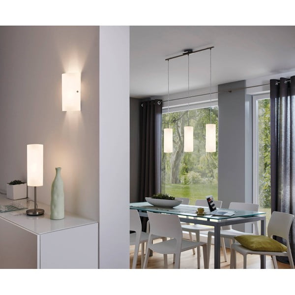 Lampa wisząca w biało-srebrnym kolorze ze szklanym kloszem TROY 3 – EGLO-image-2