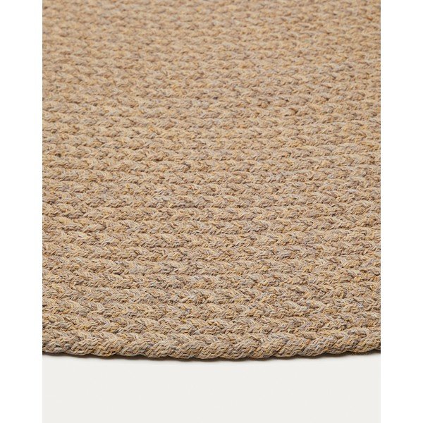 Beżowy okrągły dywan odpowiedni na zewnątrz z włókien z recyklingu ø 150 cm Despas – Kave Home-image-3