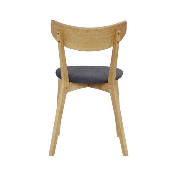 Brązowe dębowe krzesło do jadalni z grafitowym siedziskiem Rowico Ami-image-4