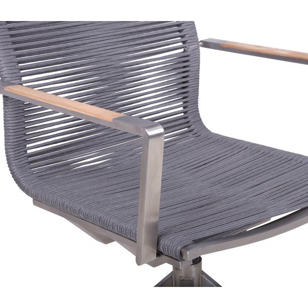 Szare metalowe krzesło ogrodowe Rubiera – Garden Pleasure-image-4