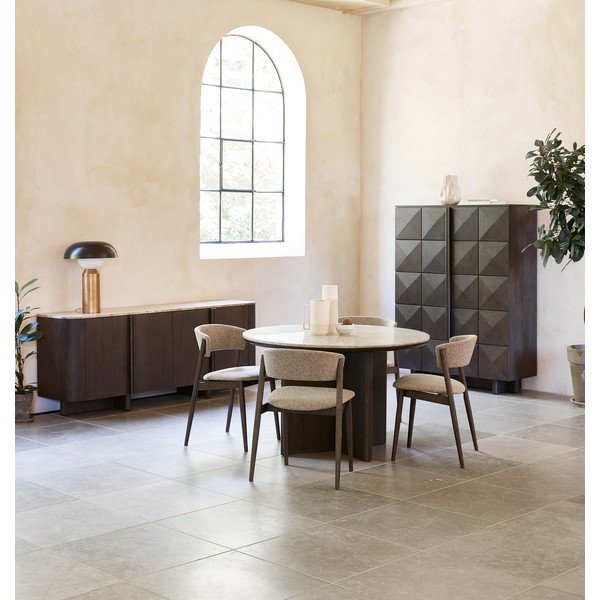 Beżowo-ciemnobrązowe metalowe krzesła zestaw 2 szt. Revere – Unique Furniture-image-1