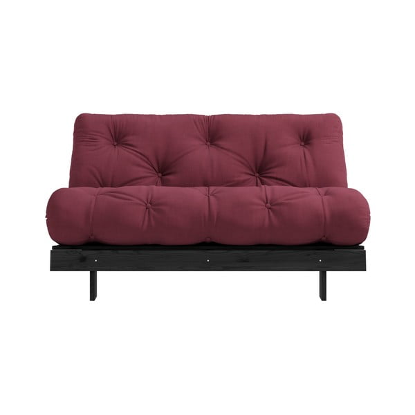 Sofa rozkładana z ciemnoczerwonym obiciem Karup Design Roots Black/Bordeaux-image-3