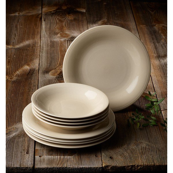 8-częściowy zestaw beżowych porcelanowych talerzy Villeroy & Boch Like Color Loop-image-1