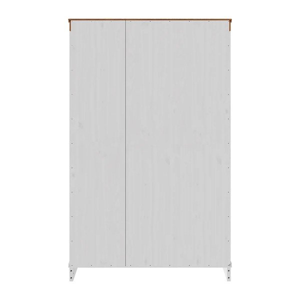 Biały/w bursztynowym kolorze regał z litego drewna sosnowego 74x118x35 cm Anita – Støraa-image-3