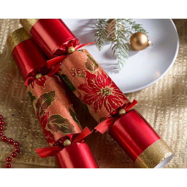 Crackery świąteczne zestaw 6 szt. Glittery Poinsettia – Robin Reed-image-1