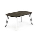 Ciemnobrązowy rozkładany stół z blatem w dekorze jesionu 100x170 cm Milian – Kave Home