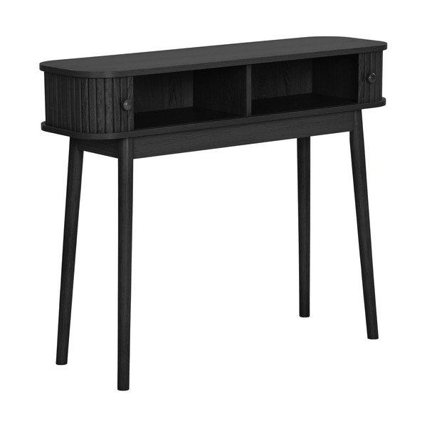 Czarna konsola z litego drewna sosnowego 30x100 cm Nikoo – House Nordic-image-3