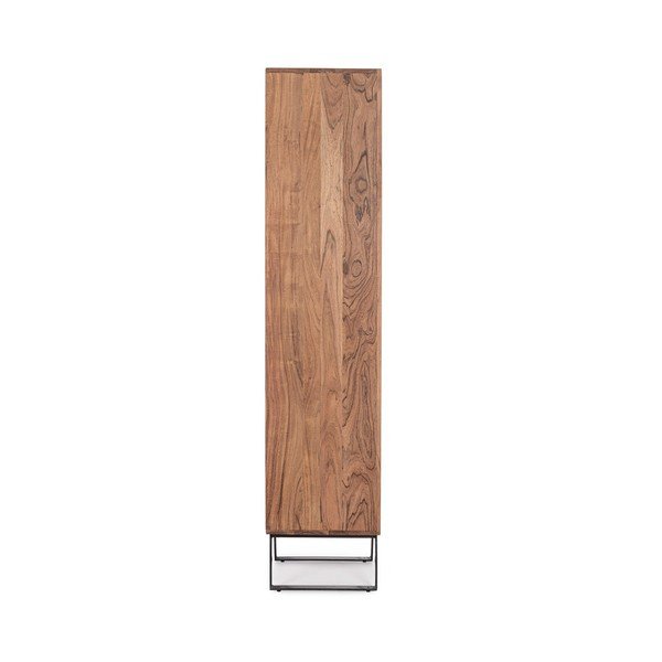 Szafka na wino z litego drewna akacjowego w naturalnym kolorze 45x180x40 cm Isar – Bizzotto-image-3