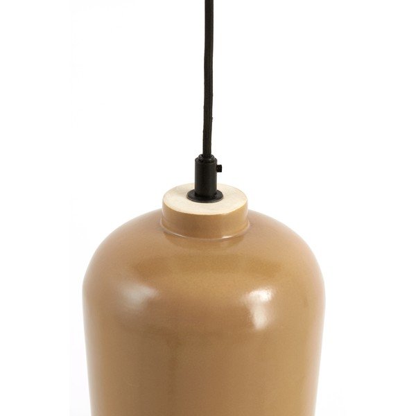 Brązowa lampa sufitowa z ceramicznym kloszem ø 18 cm Dena – Light & Living-image-2