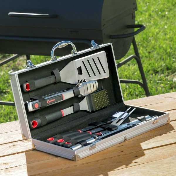 11-częściowy komplet ze stali nierdzewnej do grillowania w walizce InnovaGoods Professional Barbecue-image-2