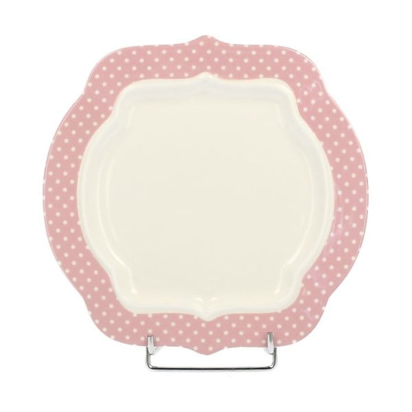 Porcelanowy talerzyk deserowy Retro Pink, 21 cm