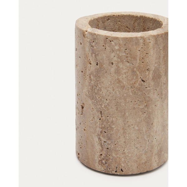 Beżowy kamienny kubek na szczoteczki do zębów Macre – Kave Home-image-4