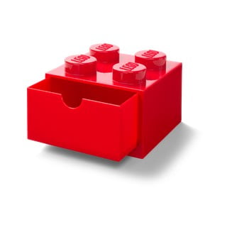 Czerwony pojemnik z szufladką LEGO®, 15x16 cm