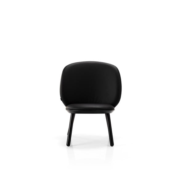 Czarny skórzany fotel Naïve – EMKO