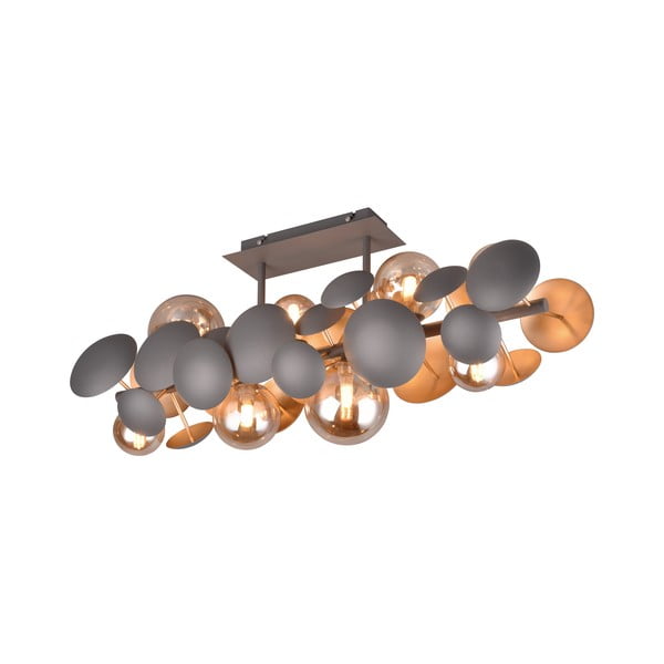 Lampa sufitowa w szaro-złotym kolorze ze szklanym kloszem 76x22 cm Bubble – Trio Select-image-1