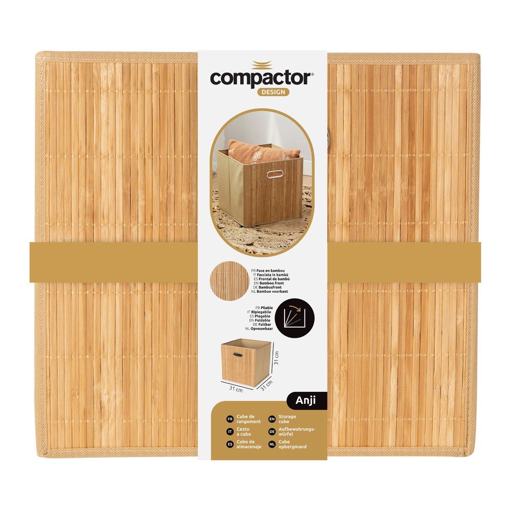 Bambusowy koszyk do regału 31x31x31 cm Anji – Compactor (zdjęcie 8)