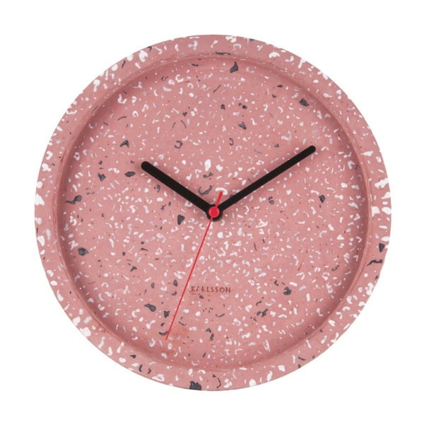 Różowy zegar ścienny Karlsson Tom, ⌀ 26 cm
