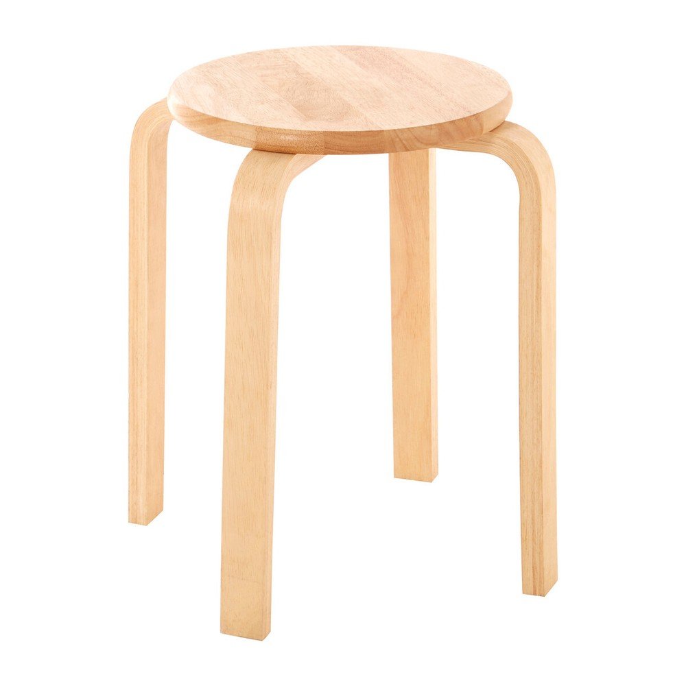 Stołek z litego drewna kauczukowego w naturalnym kolorze Heva – Premier Housewares