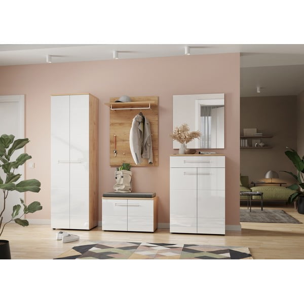 Biała szafka na buty w dekorze dębu Aledo – Germania-image-3