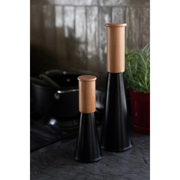 Czarny/w naturalnym kolorze młynek do soli i pieprzu ceramiczny Gurken – Sagaform-image-4