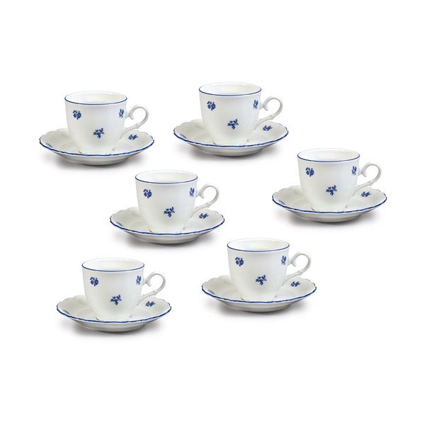 Porcelanowy zestaw na kawę z motywem niebieskiego kwiatka Thun Ophelia-image-2