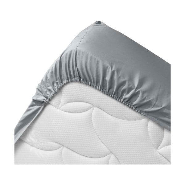 Szare prześcieradło z bawełny organicznej z gumką 160x200 cm Biolina – douceur d'intérieur-image-3