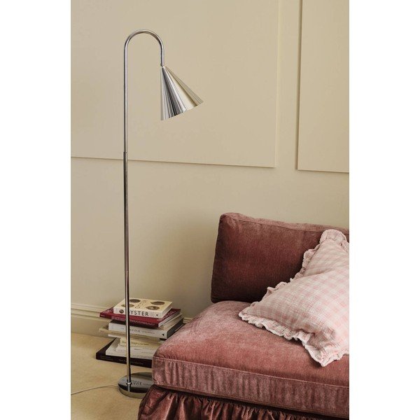 Metalowa lampa stojąca z elastyczną konstrukcją w kolorze srebra z połyskiem (wysokość 145 cm) Liam – Ellos Home-image-2