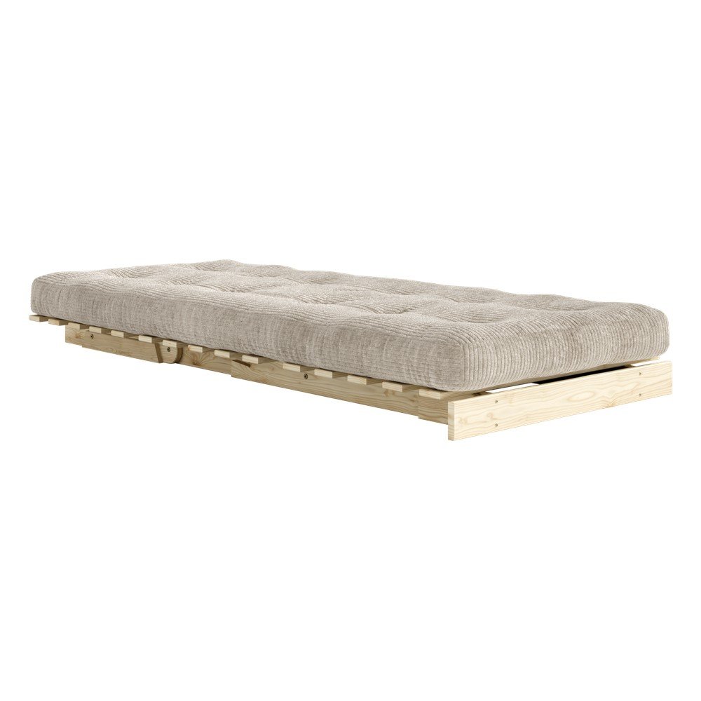 Kremowy rozkładany sztruksowy fotel futon Roots – Karup (zdjęcie 2)