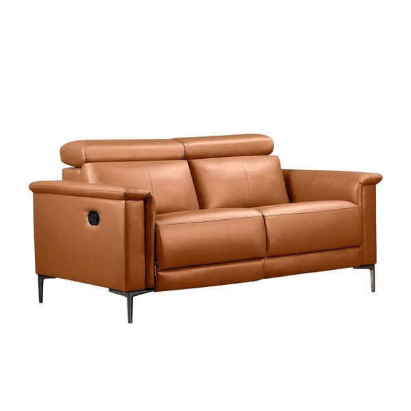 Brązowa sofa z imitacji skóry 160 cm Lund – Støraa-image-2