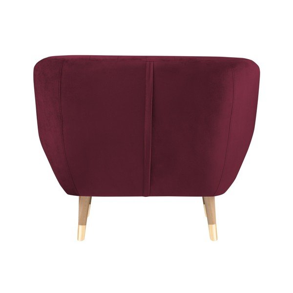 Burgundowy aksamitny fotel Mazzini Sofas Benito-image-4