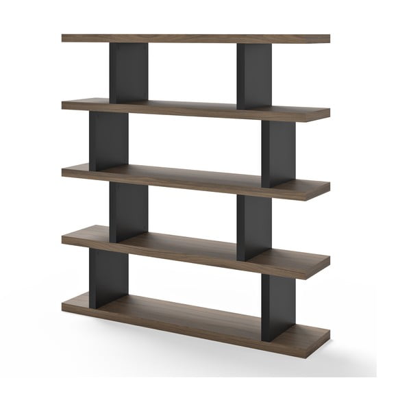 Czarny regał w dekorze orzecha 163x172 cm Step – TemaHome-image-2