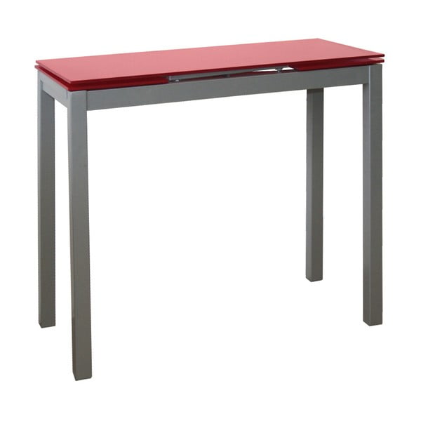 Stół rozkładany z czerwonym szklanym blatem Pondecor Cristiano, 40x85 cm