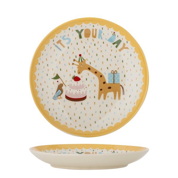 Żółty/kremowy kamionkowy talerz dla dzieci ø 16 cm Celebrate – Bloomingville Mini-image-4