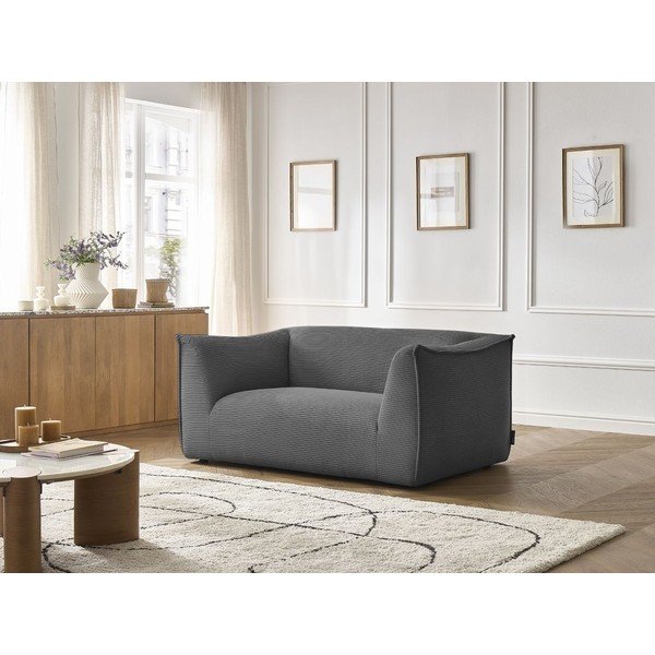 Ciemnoszara sztruksowa sofa 170 cm Giorgia – Bobochic Paris-image-1