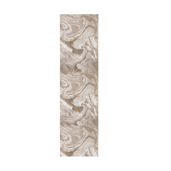 Beżowy chodnik Flair Rugs Marbled, 80x300 cm