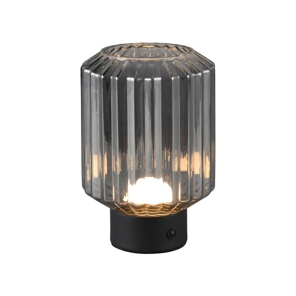Czarno-szara lampa stołowa LED ze ściemniaczem i szklanym kloszem (wys. 19,5 cm) Lord – Trio-image-1