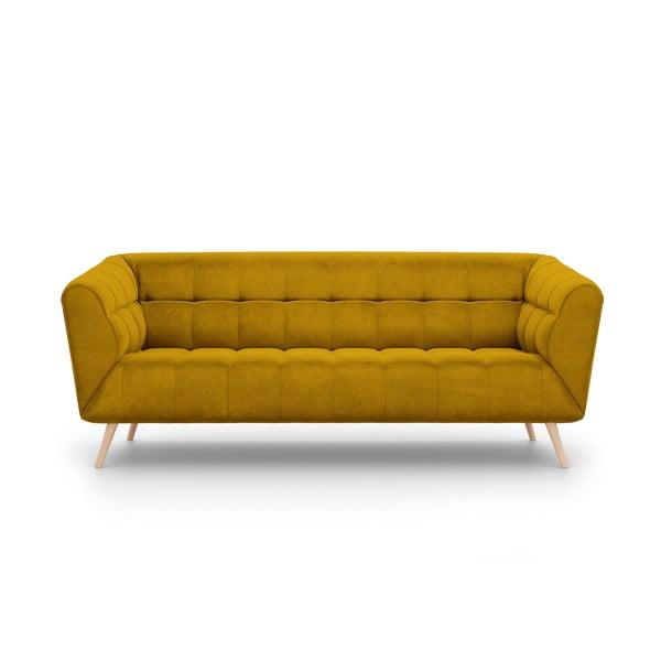 Żółta sofa z aksamitnym obiciem Interieurs 86 Étoile, 210 cm