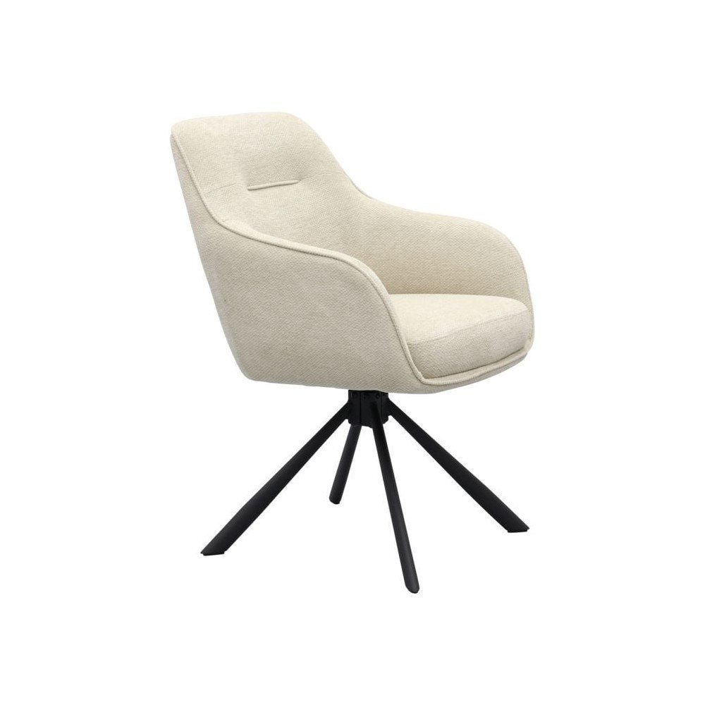 Kremowy tapicerowany fotel jadalniany z podłokietnikami Avola – Unique Furniture (zdjęcie 5)