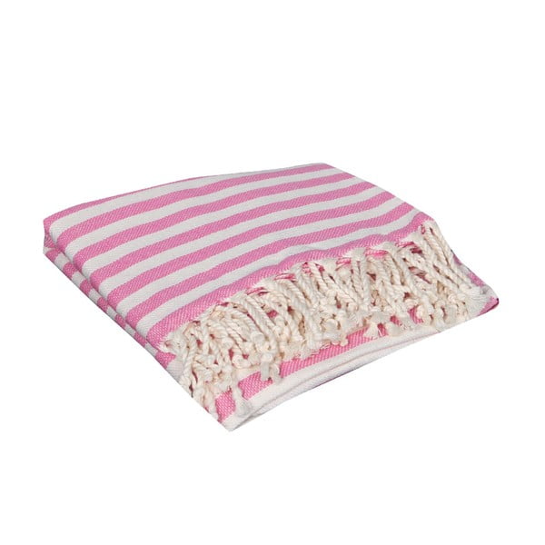 Różowy ręcznik hammam Akasya Pink, 90x190 cm