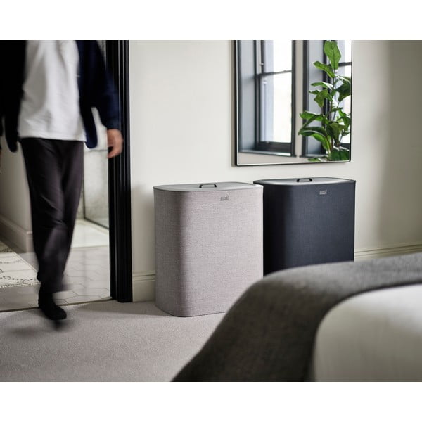 Antracytowy tekstylny kosz na pranie 3x30 l Tota Trio – Joseph Joseph-image-3