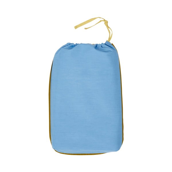 Niebiesko-żółta bawełniana pościel Hübsch Line, 140x200 cm-image-2