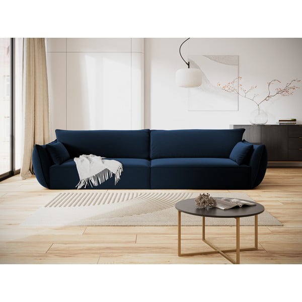 Ciemnoniebieska aksamitna sofa 248 cm Vanda – Mazzini Sofas-image-1