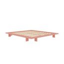Jasnoróżowe łóżko dwuosobowe z litego drewna sosnowego ze stelażem 140x200 cm Japan – Karup Design