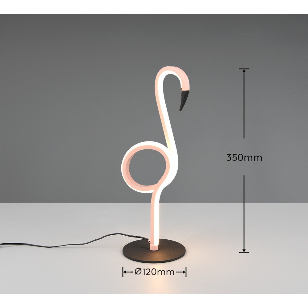 Różowa lampa stołowa LED (wysokość 35 cm) Ingo – Reality (zdjęcie 6)