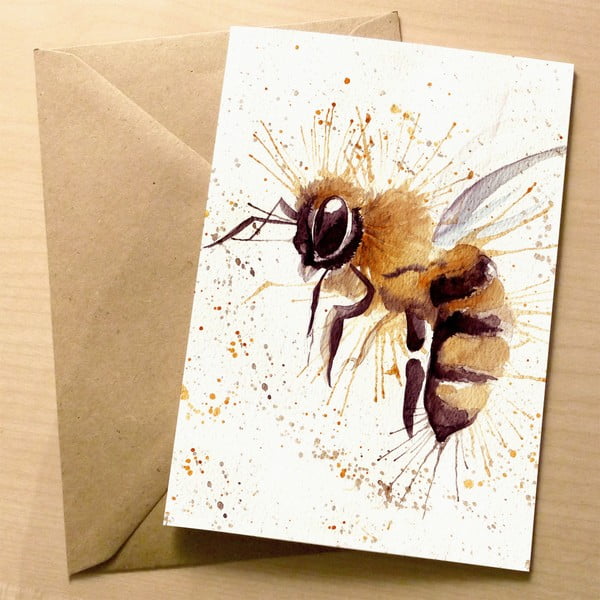 Kartka okolicznościowa Wraptious Splatter Bee