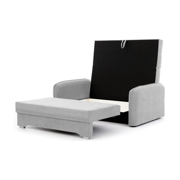 Jasnoszara rozkładana/ze schowkiem sofa z tkaniny szenilowej 155 cm Laine – ELTAP-image-2
