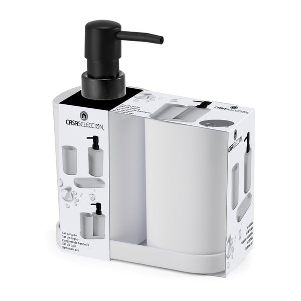 Biały zestaw akcesoriów łazienkowych – Casa Selección-image-4