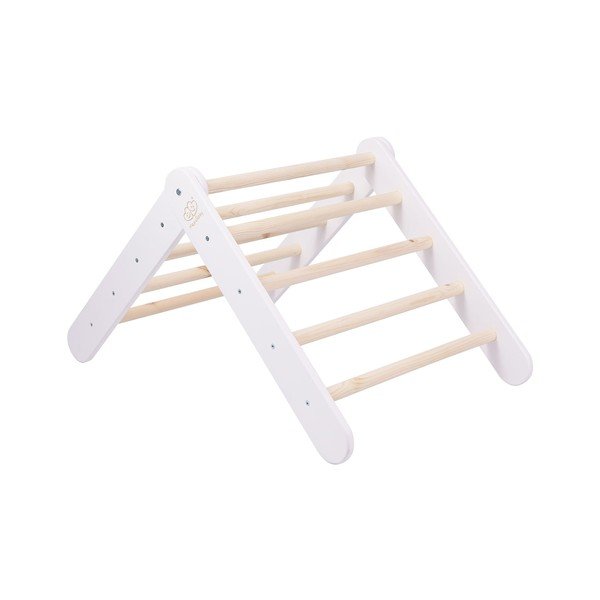 Biała drabinka pikler z litego drewna sosnowego 46x87x60 cm Montessori – Meowbaby-image-4