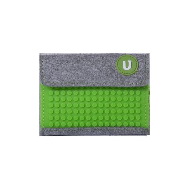 Pikselowy portfel, szary/zieleń