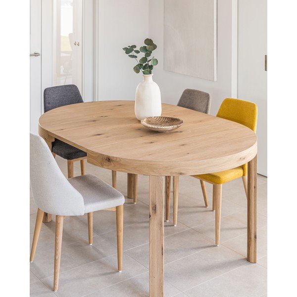 Okrągły rozkładany stół z dodatkowym blatem w dekorze dębu ø 120 cm Colleen – Kave Home-image-2
